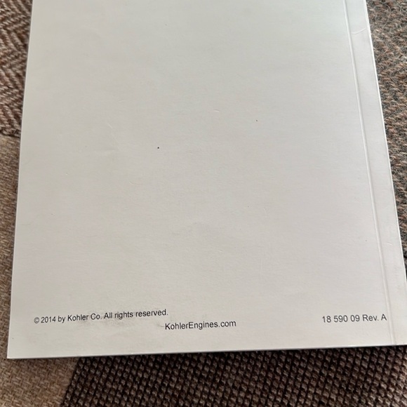 KOHLER 3000 Series SH255, SH265 Owners Manual - Picture 2 of 3